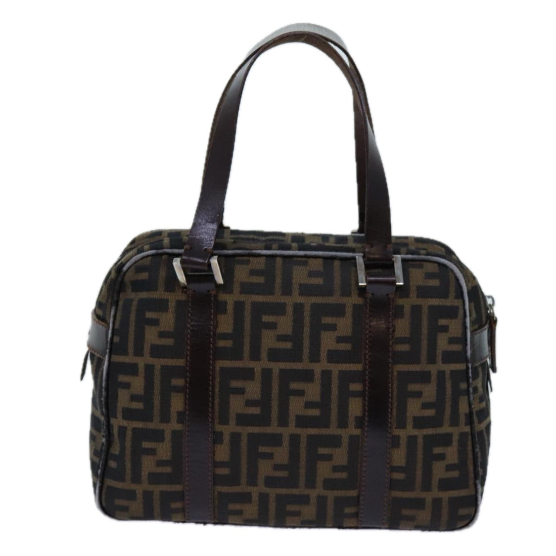 FENDI Zucca Canvas Hand Bag Brown Auth yk11732