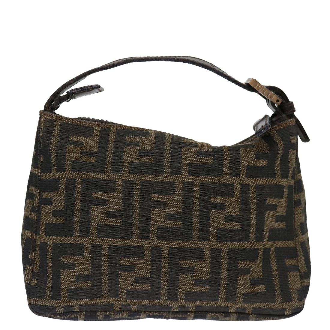 FENDI Zucca Canvas Hand Bag Brown Auth yk11812