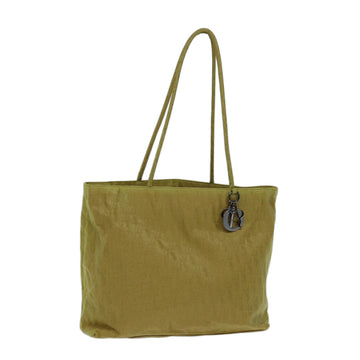 CHRISTIAN DIOR Cannage Trotter Canvas Lady Dior Tote Bag Yellow Auth yk11844