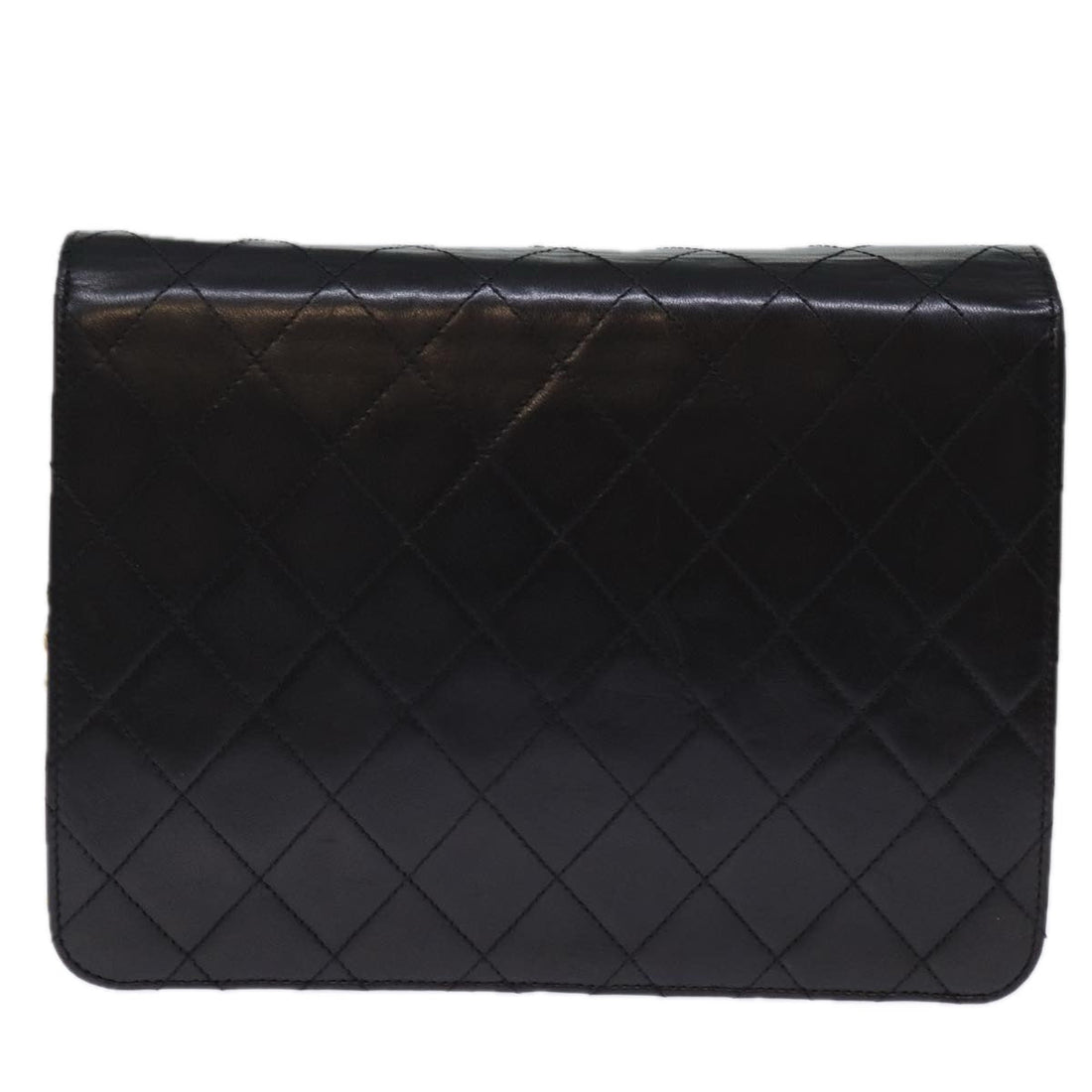 CHANEL Matelasse Chain Shoulder Bag Lamb Skin Black CC Auth yk12417A