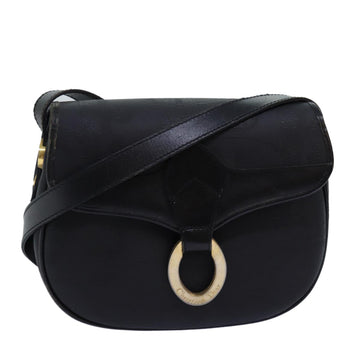 CHRISTIAN DIOR Shoulder Bag Leather Black Auth yk12454