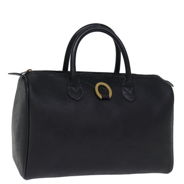 CHRISTIAN DIOR Trotter Canvas Boston Bag Black Auth yk12582