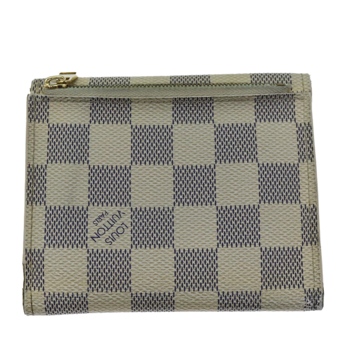 LOUIS VUITTON Damier Azur Portefeuille Anais Trifold Wallet N63241 Auth yk12601