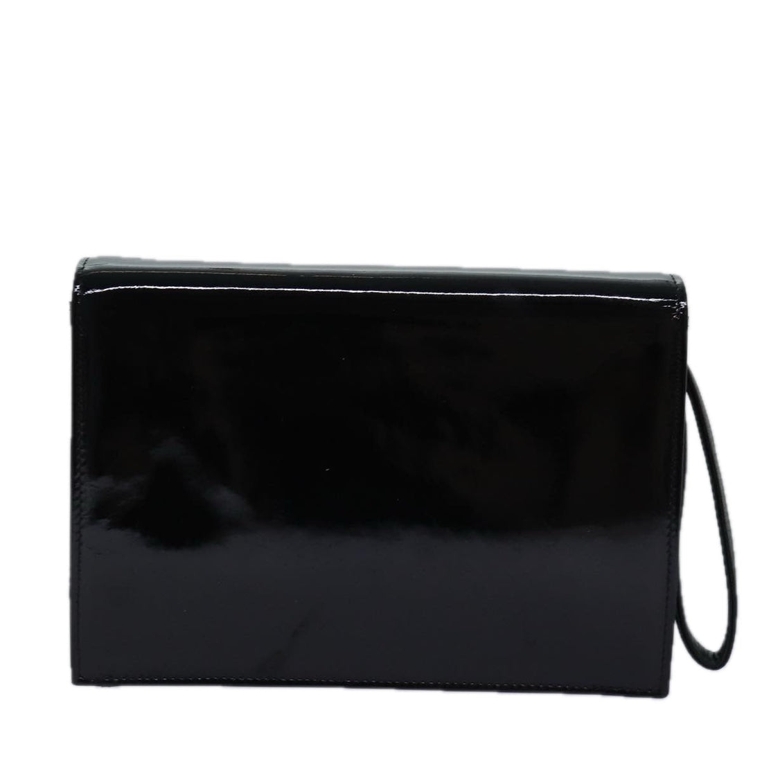 CHANEL Mademoiselle Clutch Bag Enamel Black Yellow CC Auth yk13029