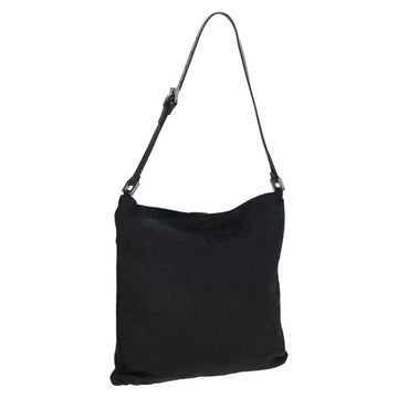 FENDI Zucca Canvas Shoulder Bag Black Auth yk13590
