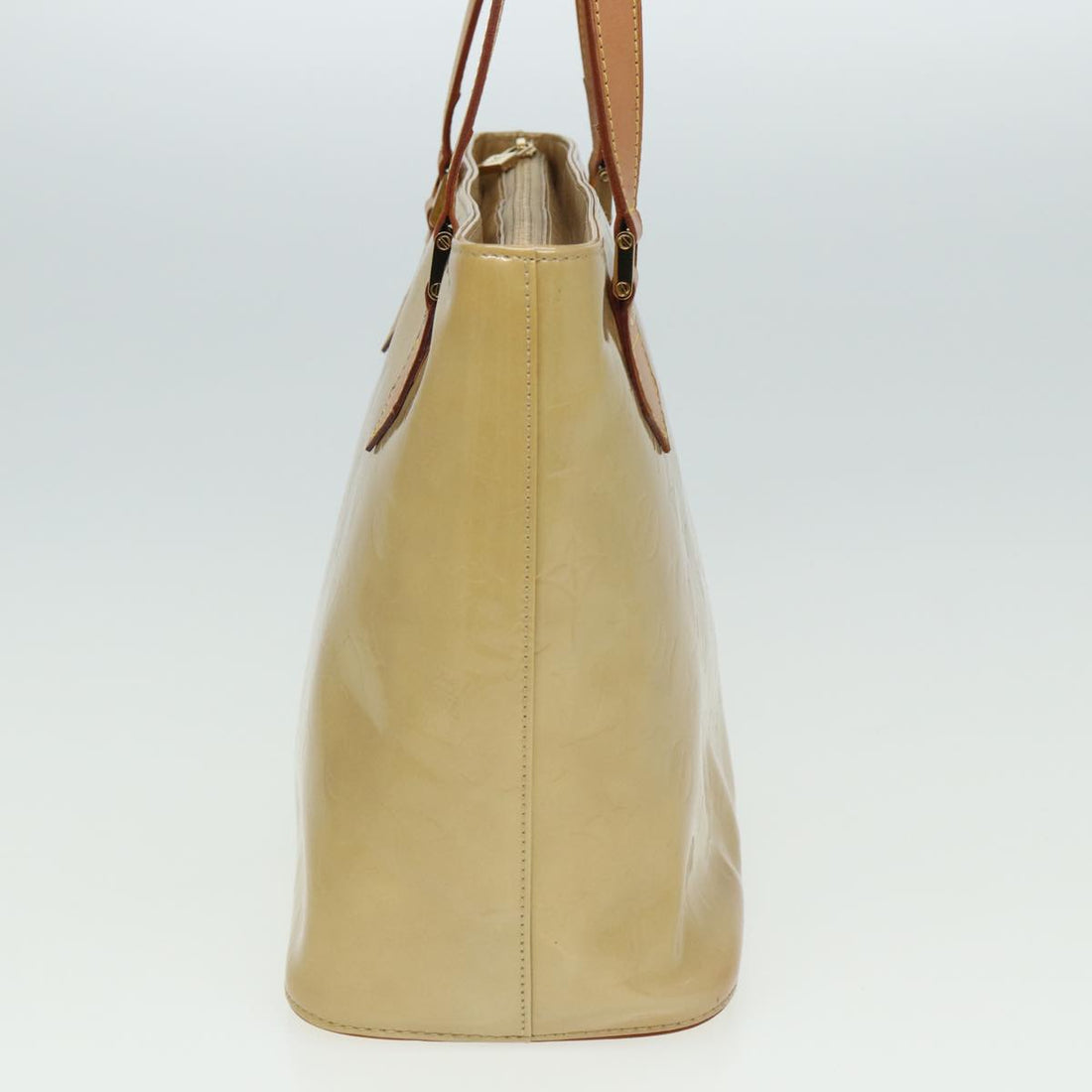 LOUIS VUITTON Monogram Vernis Houston Hand Bag Beige M91004 LV Auth yk13627