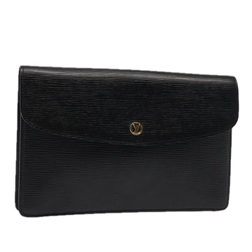 LOUIS VUITTON Epi Montaigne 27 Clutch Bag Black M52652 LV Auth yk14008