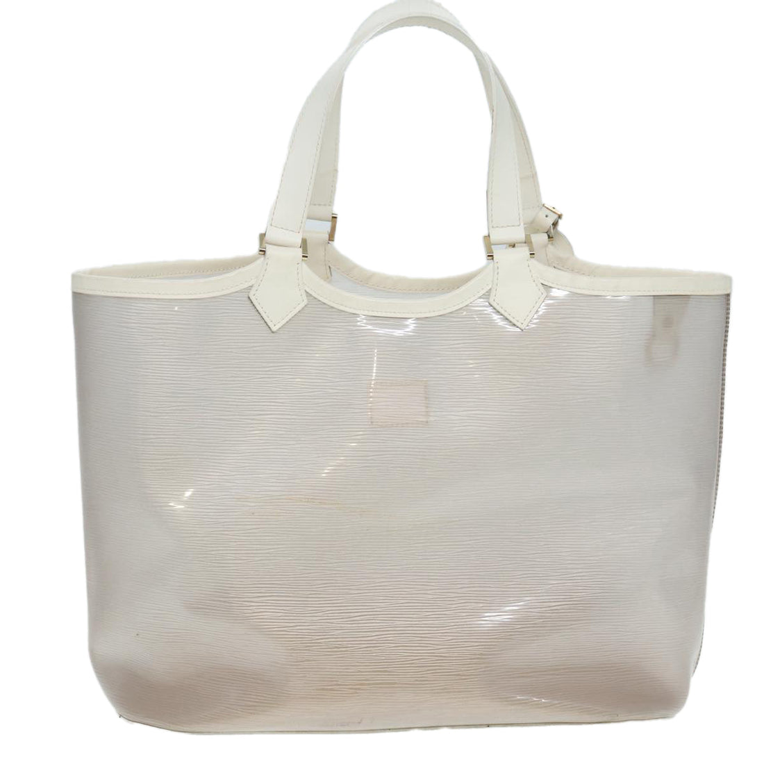 LOUIS VUITTON Epi Plage Lagoon Bay Tote Bag White Clear M92151 LV Auth yk14083