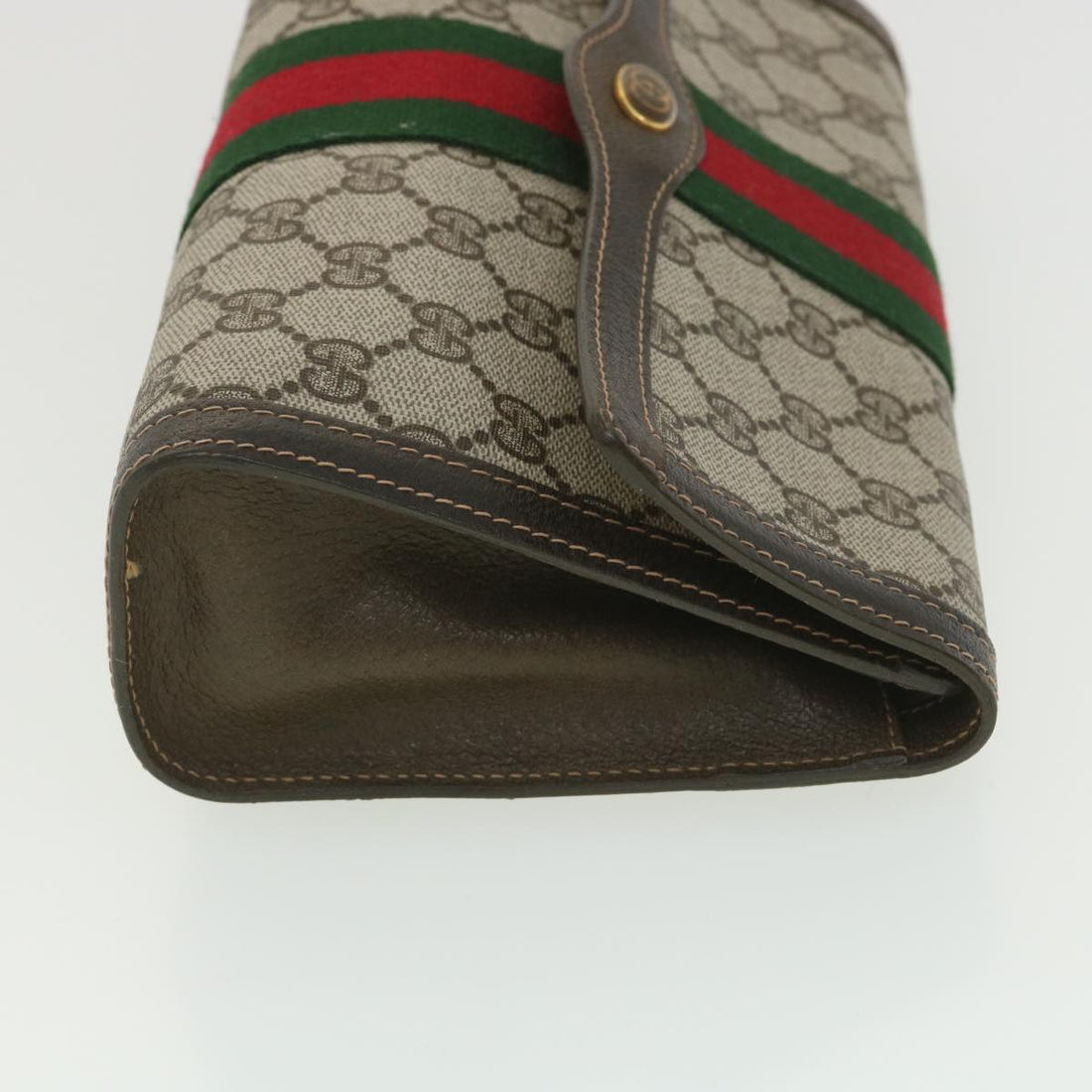 GUCCI GG Canvas Web Sherry Line Clutch Bag Beige Red Green 41.014  yk6142B