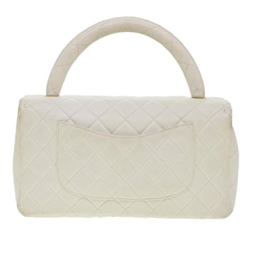 Chanel Child Bag Hand Bag Lamb Skin White CC  yk7389B