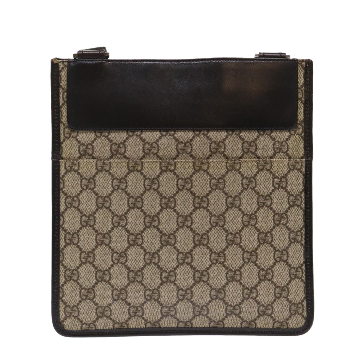 GUCCI GG Canvas Shoulder Bag PVC Leather Beige 27639  yk7766