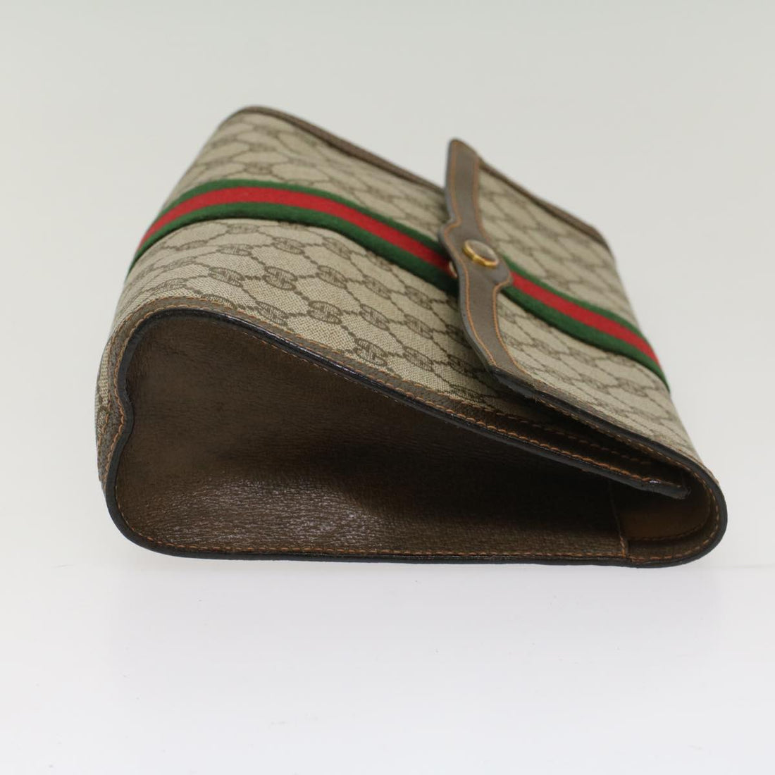 GUCCI GG Canvas Web Sherry Line Clutch Bag Beige Red Green 84.01.007  yk7987