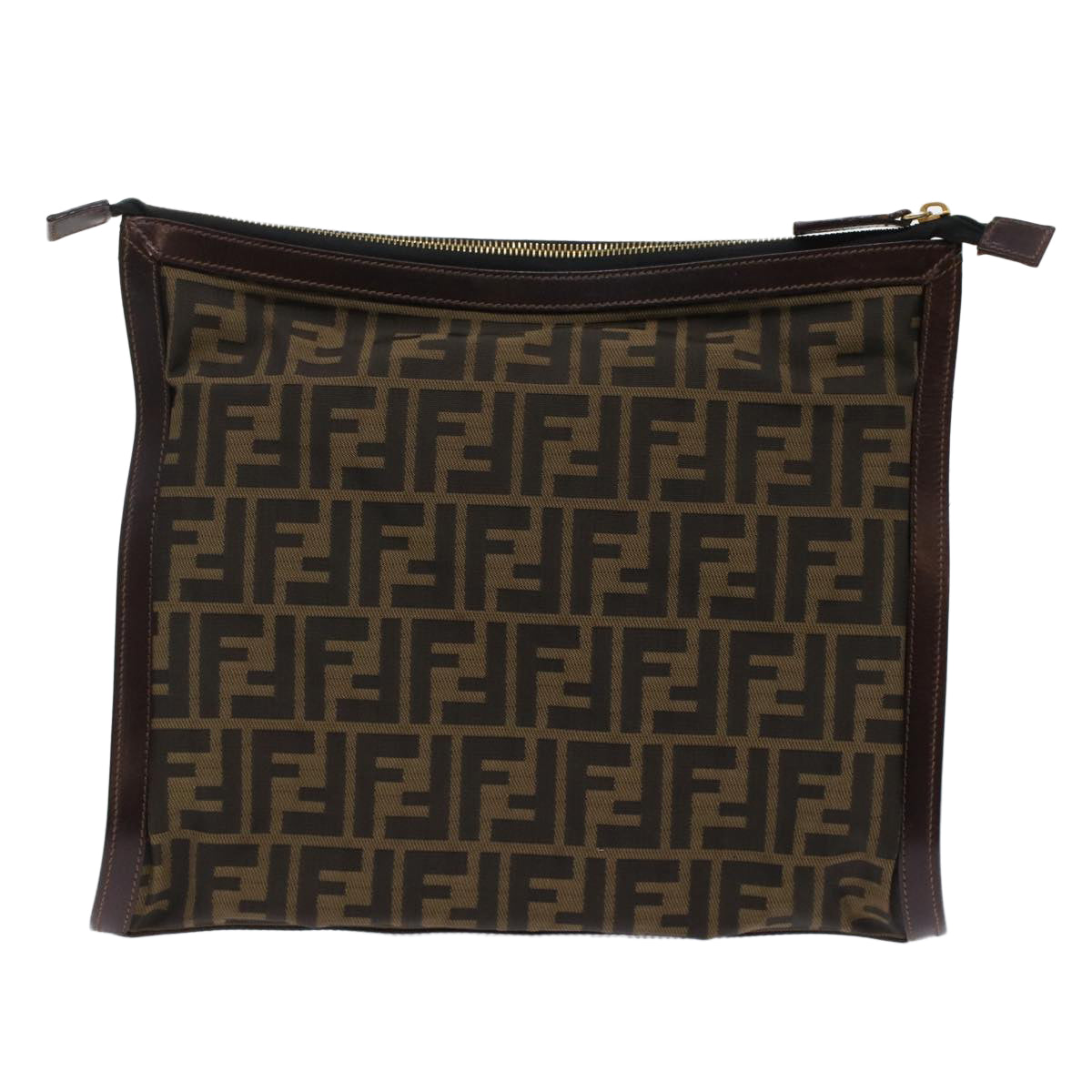 FENDI Zucca Canvas Clutch Bag Black Brown Auth yk7995B