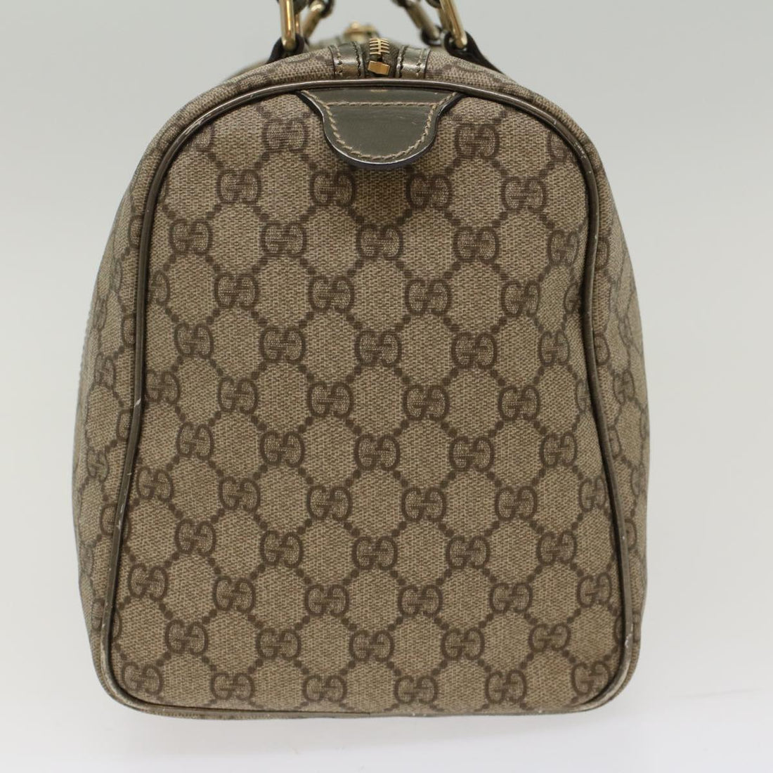 GUCCI GG Canvas Boston Bag PVC Leather Beige 193603  yk7999B