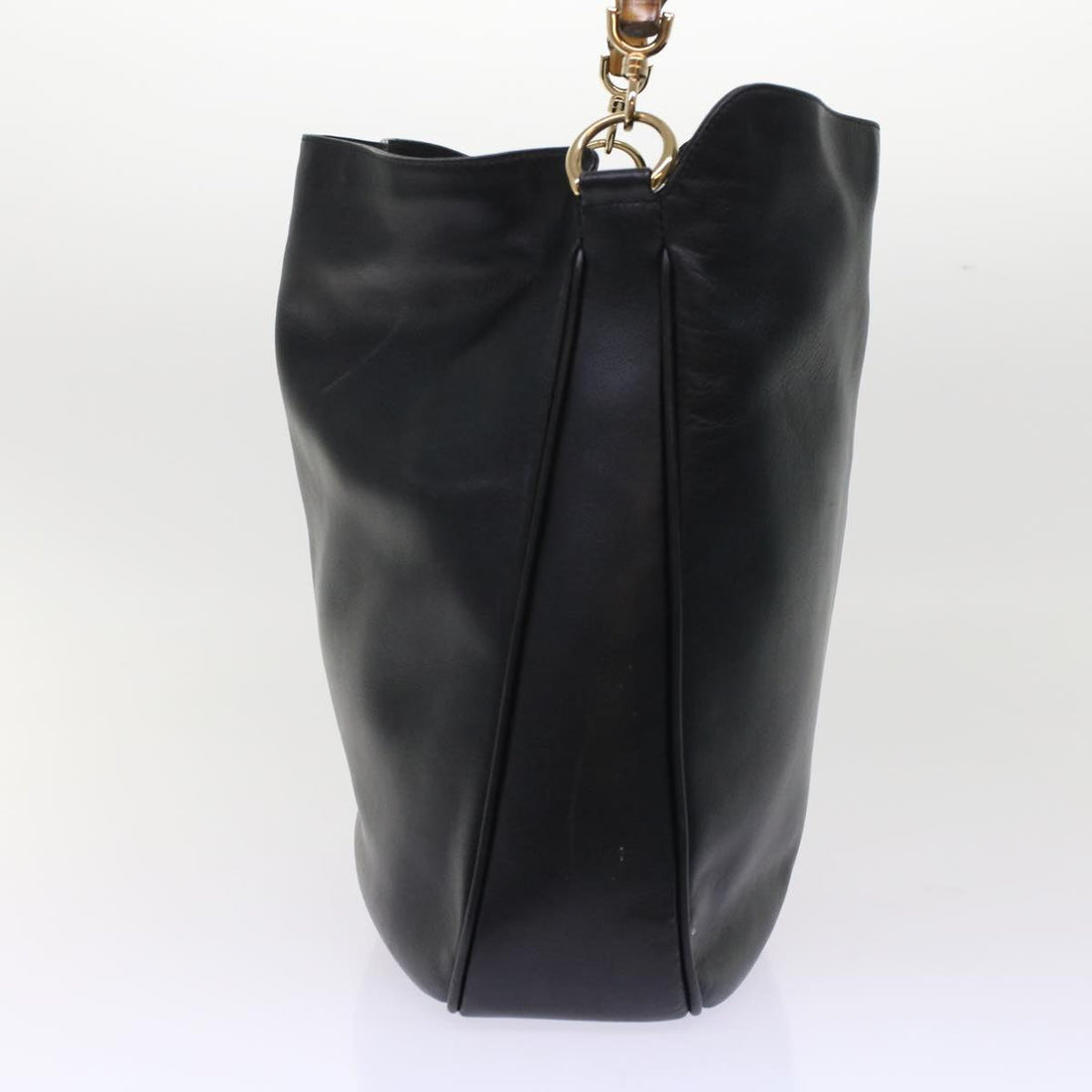 GUCCI Bamboo Shoulder Bag Leather 2way Black 001.2058.1577.0  yk8007B