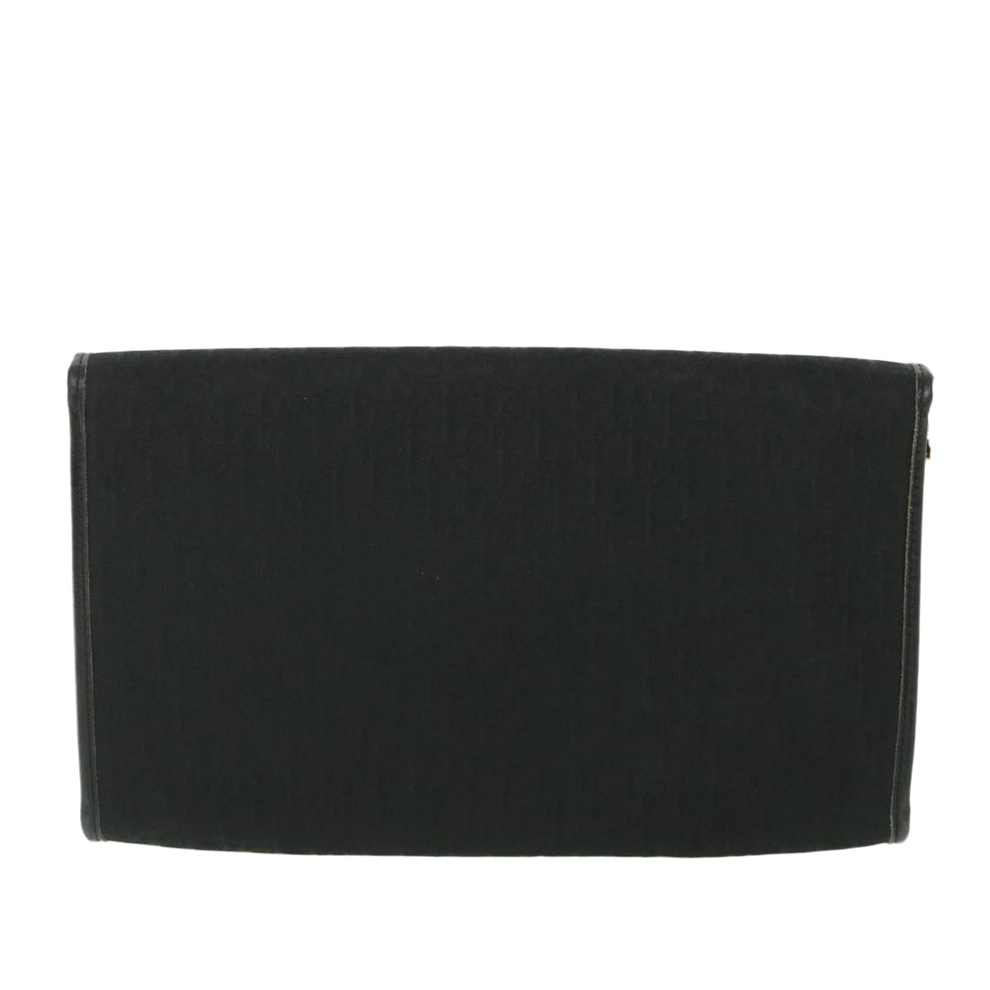 CHRISTIAN DIOR Trotter Canvas Chain Shoulder Bag Black Auth yk8835